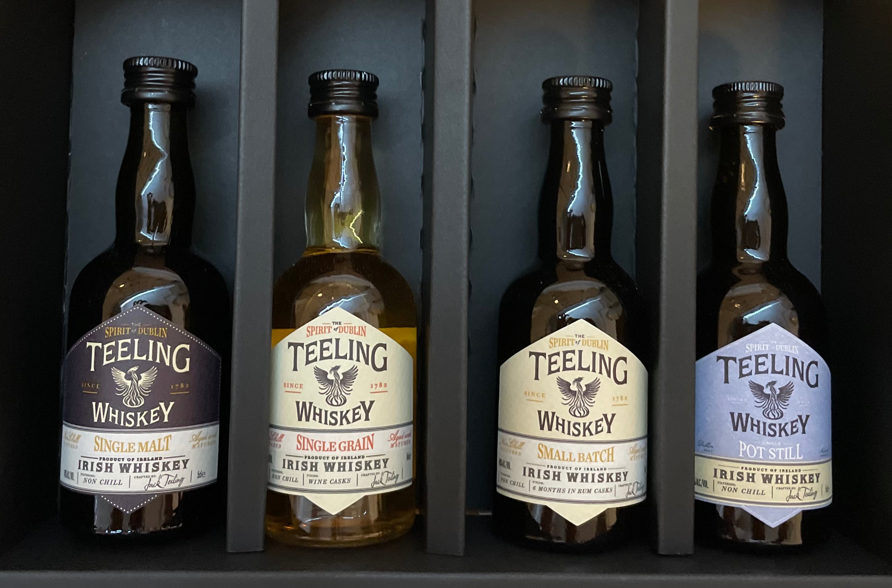 TEELING WHISKEY-ティーリングウィスキー4種類とテイスティンググラスのセット（50ml x 4本+ オリジナルグラス） –  Shelbourne Liquor シェルボーン リカー